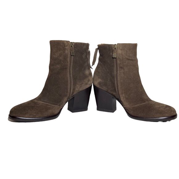 Alberto Fermani Ankle Boots Suede Brown Block Heels Women Size 6.5 EU 37 Italian - Picture 8 of 11